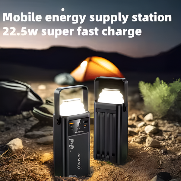 AIMAX 30000 mAh Power Bank 22.5W Fast Charging with Retractable LED Light