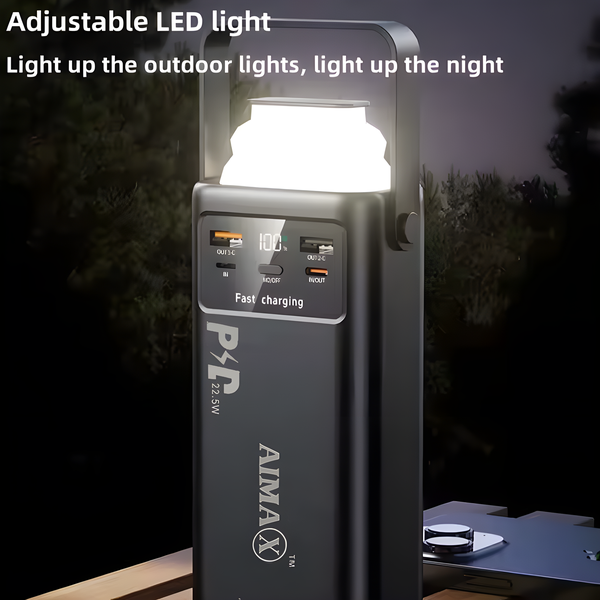 AIMAX 30000 mAh Power Bank 22.5W Fast Charging with Retractable LED Light