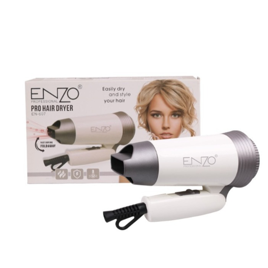 ENZO EN-607 Low-Noise Mini Folding Hair Dryer - Gold