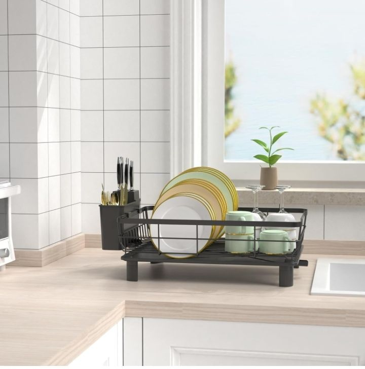 Black Kitchen Utensil Holder Dish Rack
