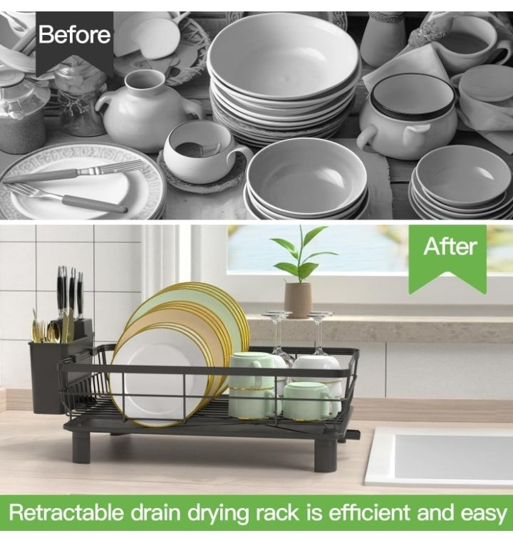 Black Kitchen Utensil Holder Dish Rack