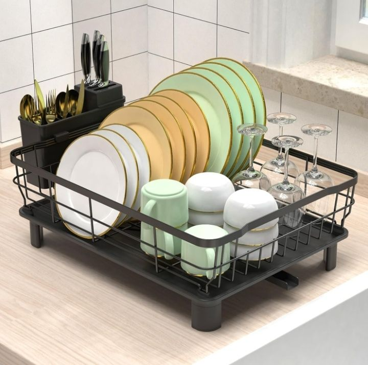 Black Kitchen Utensil Holder Dish Rack