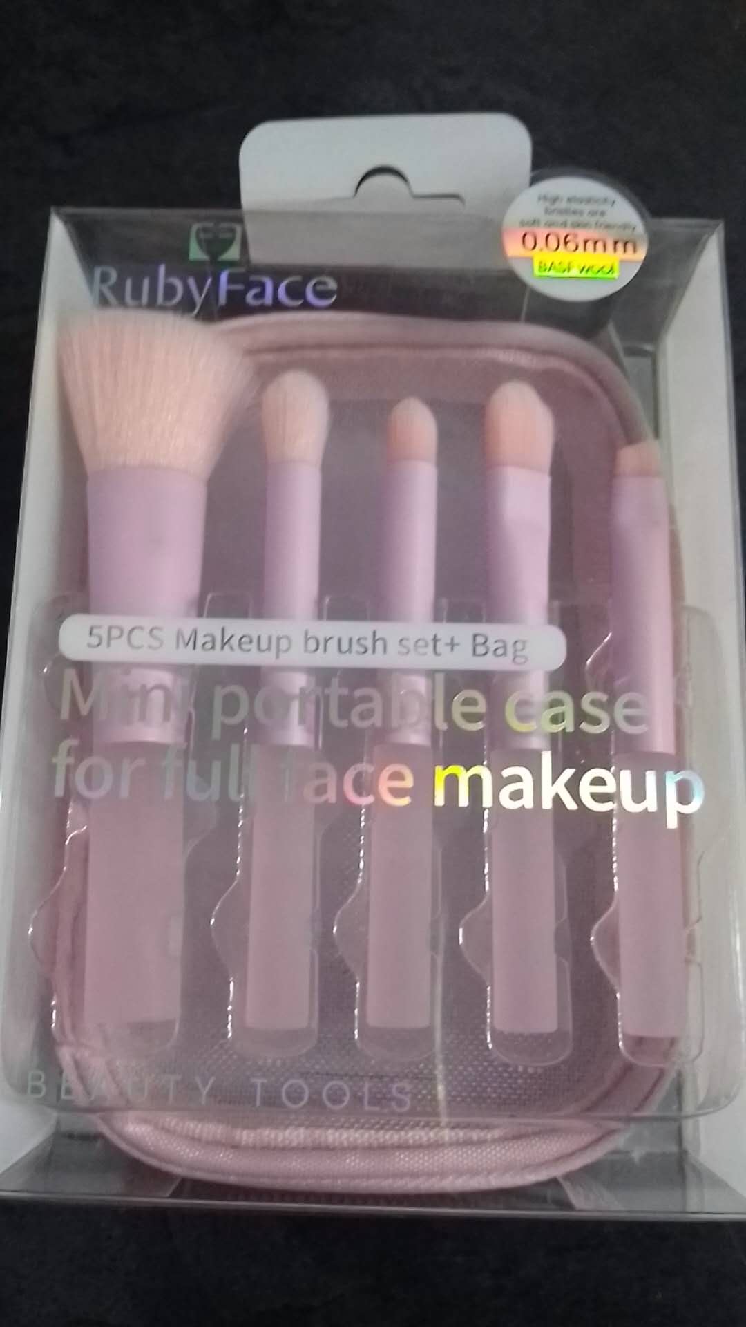 Pink Travel Brush 5-Piece Set (With Box)