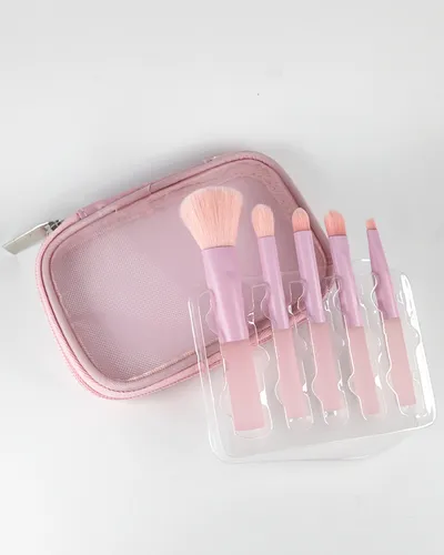 Pink Travel Brush 5-Piece Set (With Box)