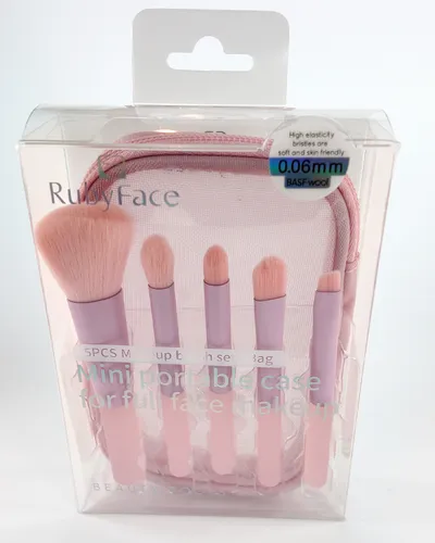 Pink Travel Brush 5-Piece Set (With Box)