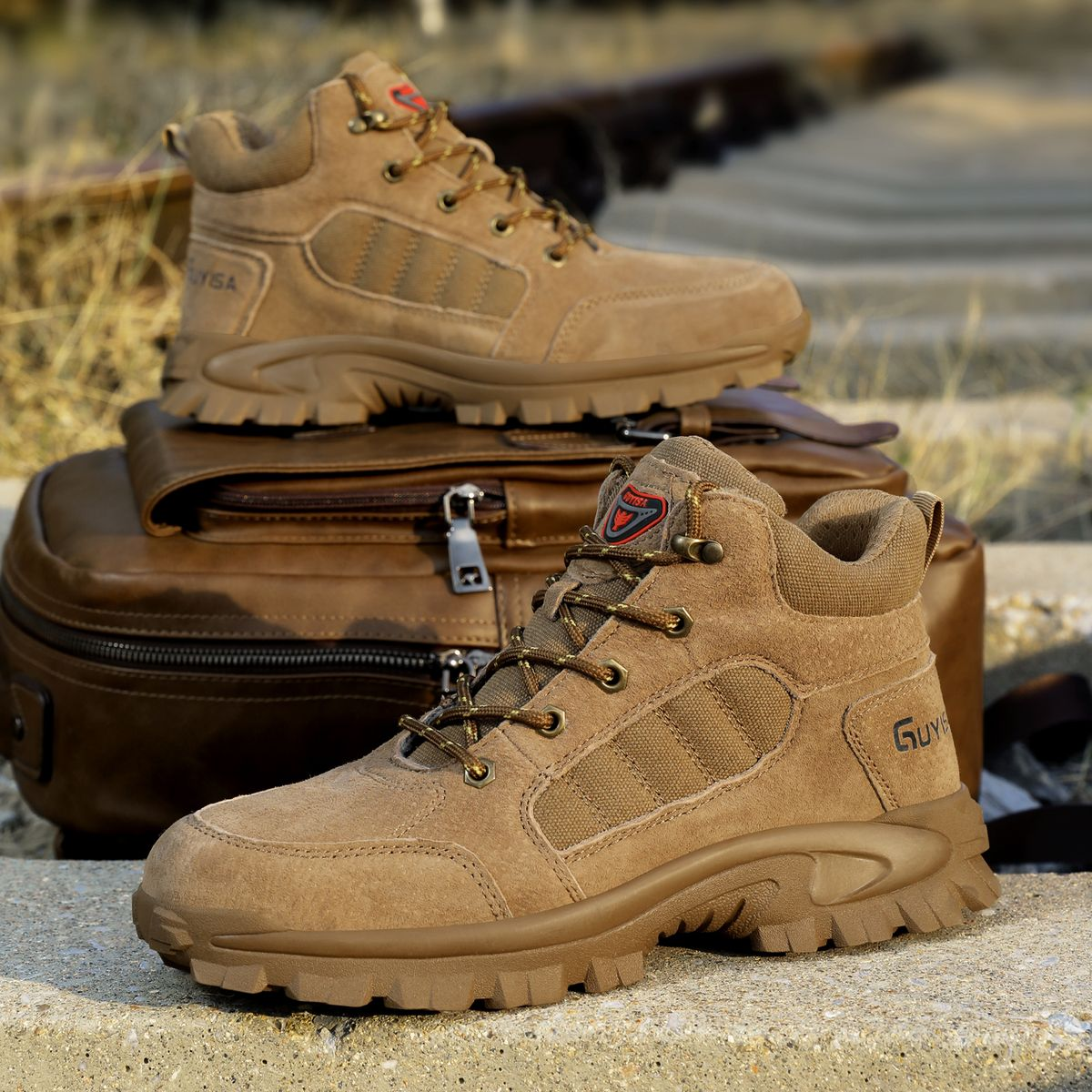 GUYISA Heavy Duty Steel Toe Safety Shoes - Smash and Puncture Resistant