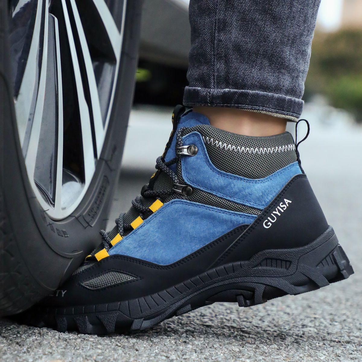 GUYISA Retro Safety Boots - Suitable for Hiking, Outdoor, Daily, Leisure, Four Seasons