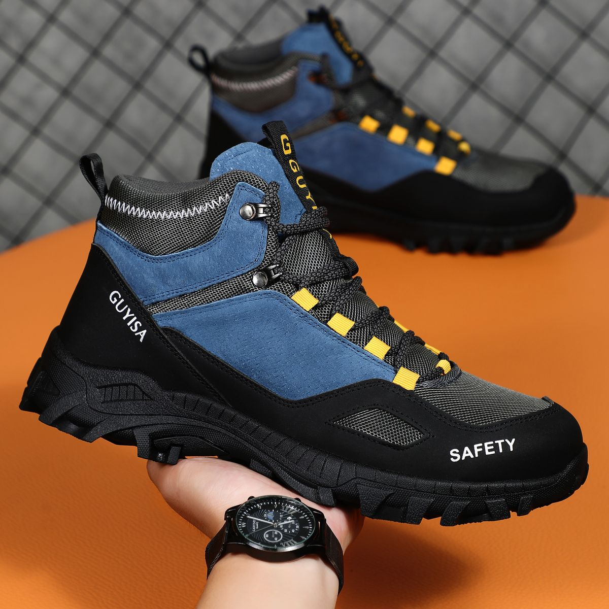 GUYISA Retro Safety Boots - Suitable for Hiking, Outdoor, Daily, Leisure, Four Seasons
