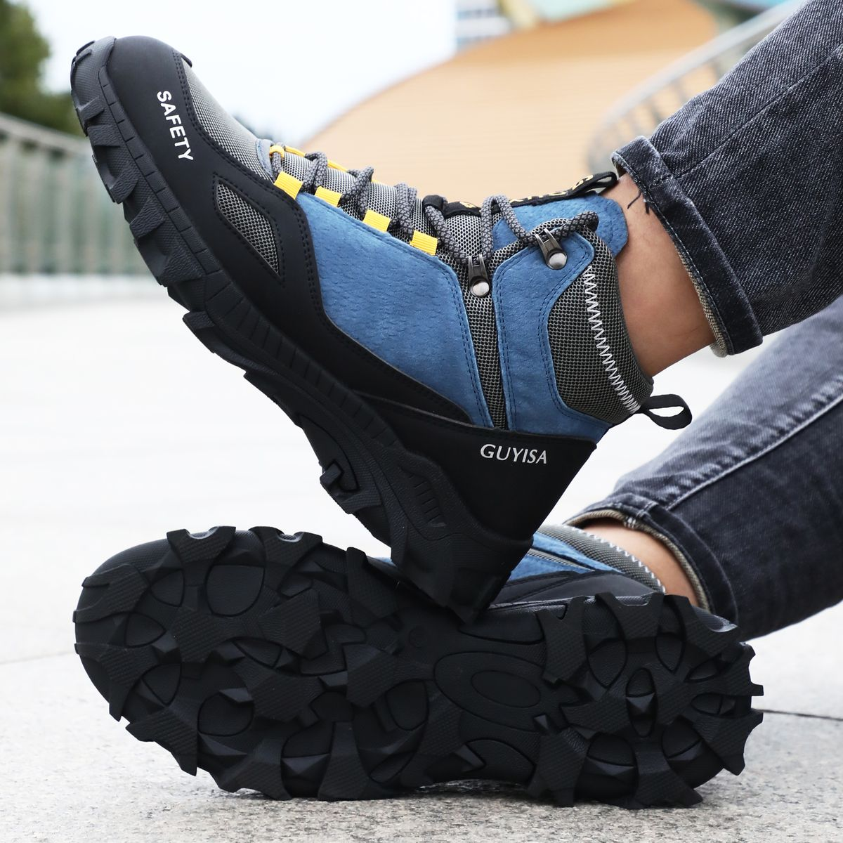GUYISA Retro Safety Boots - Suitable for Hiking, Outdoor, Daily, Leisure, Four Seasons