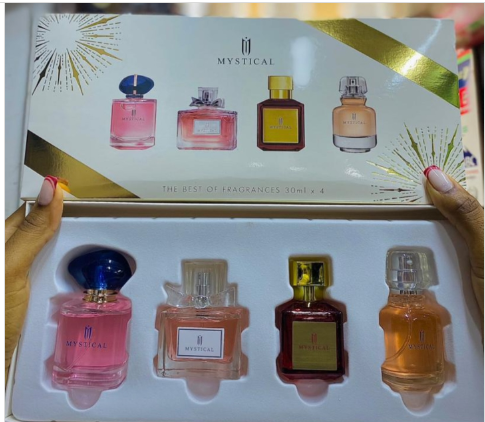 Mystery Perfume Set With its beautiful design and fragrant aroma, this gift set is the perfect addition to your perfume collection or as a gift for someone special