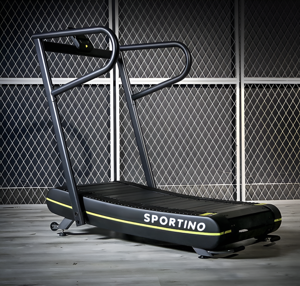 SPORTINO Home Fitness Folding Curved Non-Motorized Treadmill with Rollers and Folding Design, Easy to Store and Move, Strong Load-bearing Capacity, High-Performance Treadmill