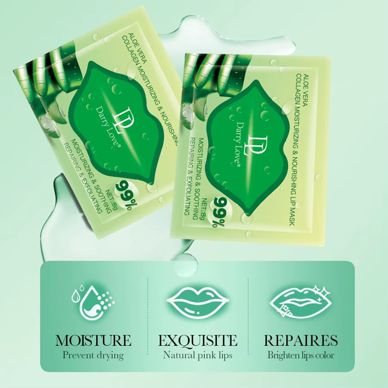 Aloe Vera Collagen Moisturizing Lip Mask, 3 Sheets