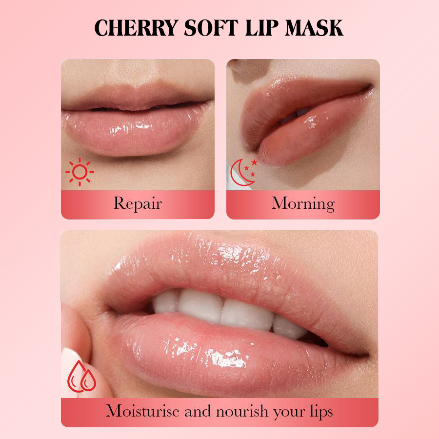 Cherry Collagen Moisturizing Lip Mask, 3 pieces