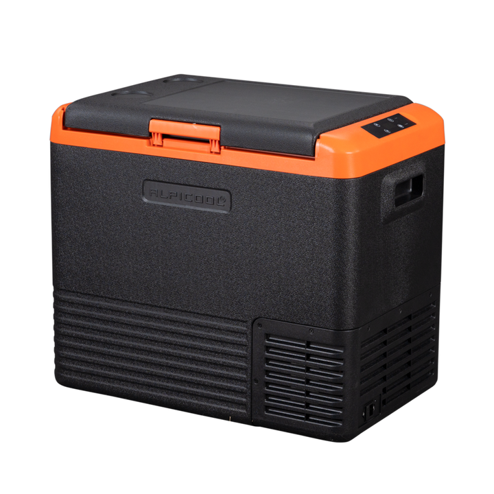Alpicool Portable Car Freezer, 12 Volt Refrigerator,30L/ 40L/50L Fast Cooling 12V Car Fridge, Car Cooler for RV, Truck, Camping, Outdoor -12/24V DC and 100-240V AC (Black & Orange)