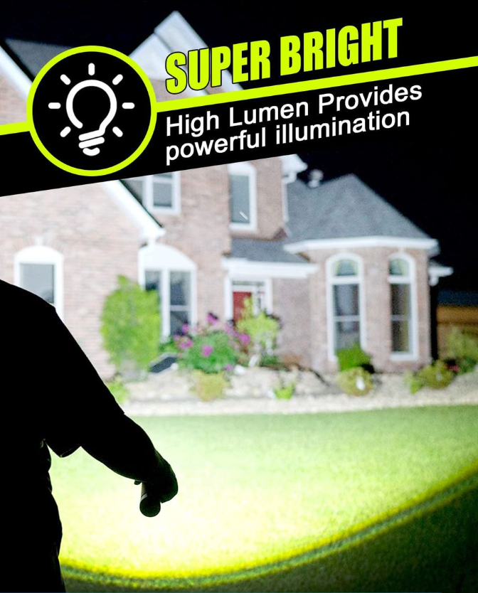 LED Flashlight Rechargeable Tactical Waterproof Aluminum Torch- 5Light Mode