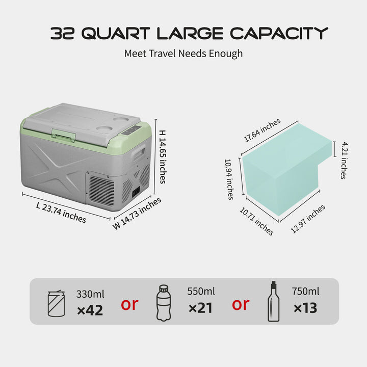 Alpicool Portable Fridge 12 Volt Car Refrigerator 30L/40L/50L Freezer for Fishing, Camping, RV, Truck, Boat-12/24V DC