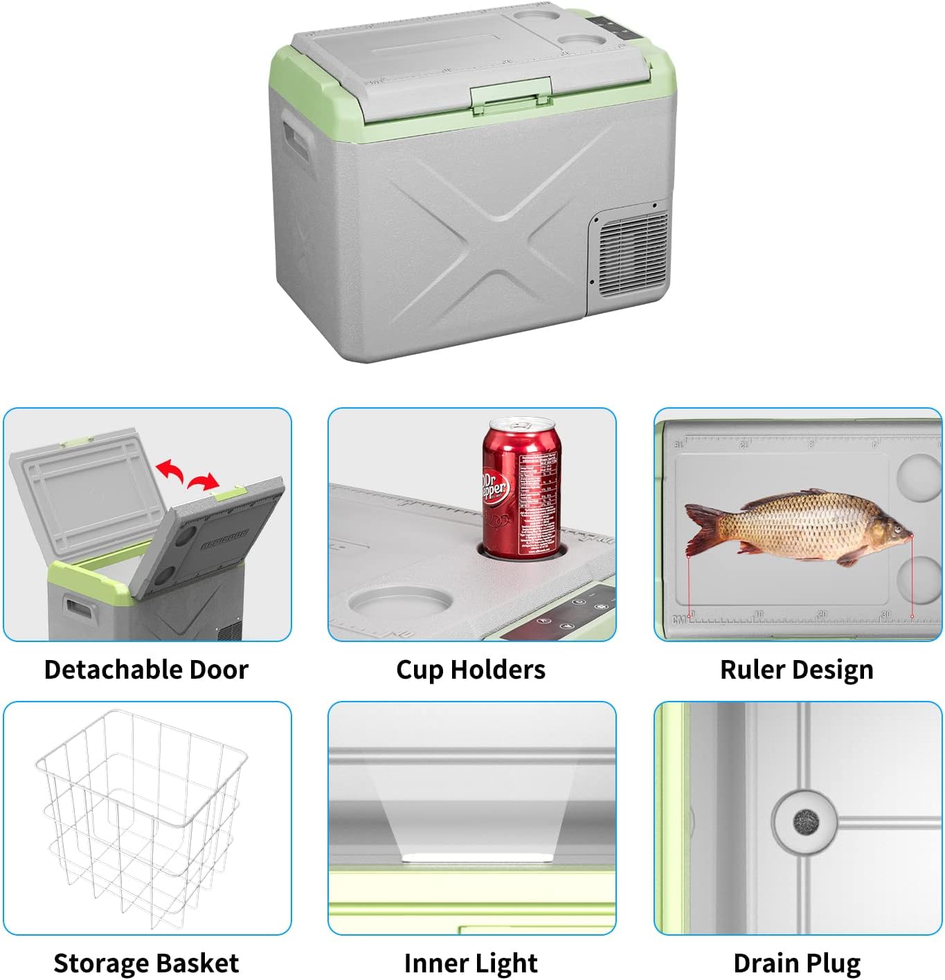 Alpicool Portable Fridge 12 Volt Car Refrigerator 30L/40L/50L Freezer for Fishing, Camping, RV, Truck, Boat-12/24V DC