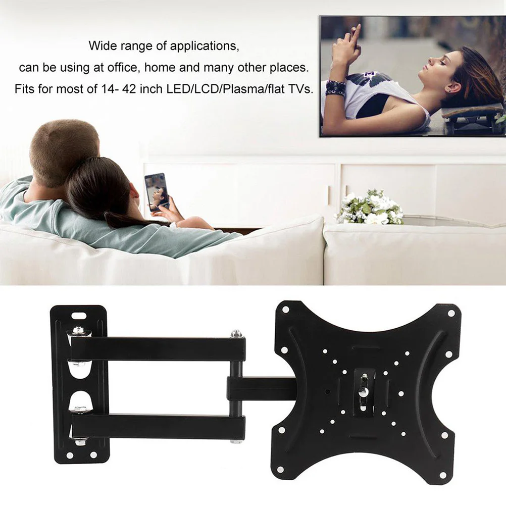 TOXIYA Tilt LCD LED TV Wall Mount Bracket, can tilt up and down 15 degrees, swivel 90 degrees, easy to install allows you to perfectly position the screen according to your application needs