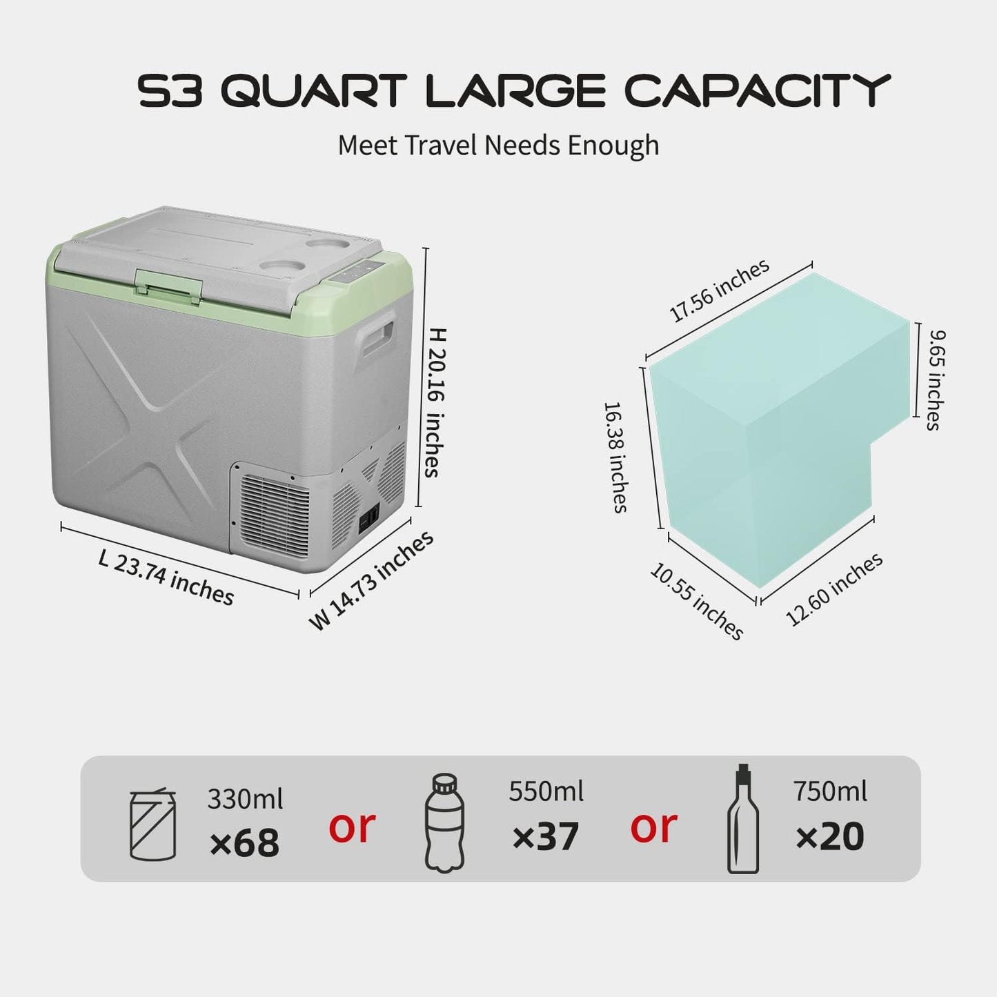 Alpicool Portable Fridge 12 Volt Car Refrigerator 30L/40L/50L Freezer for Fishing, Camping, RV, Truck, Boat-12/24V DC