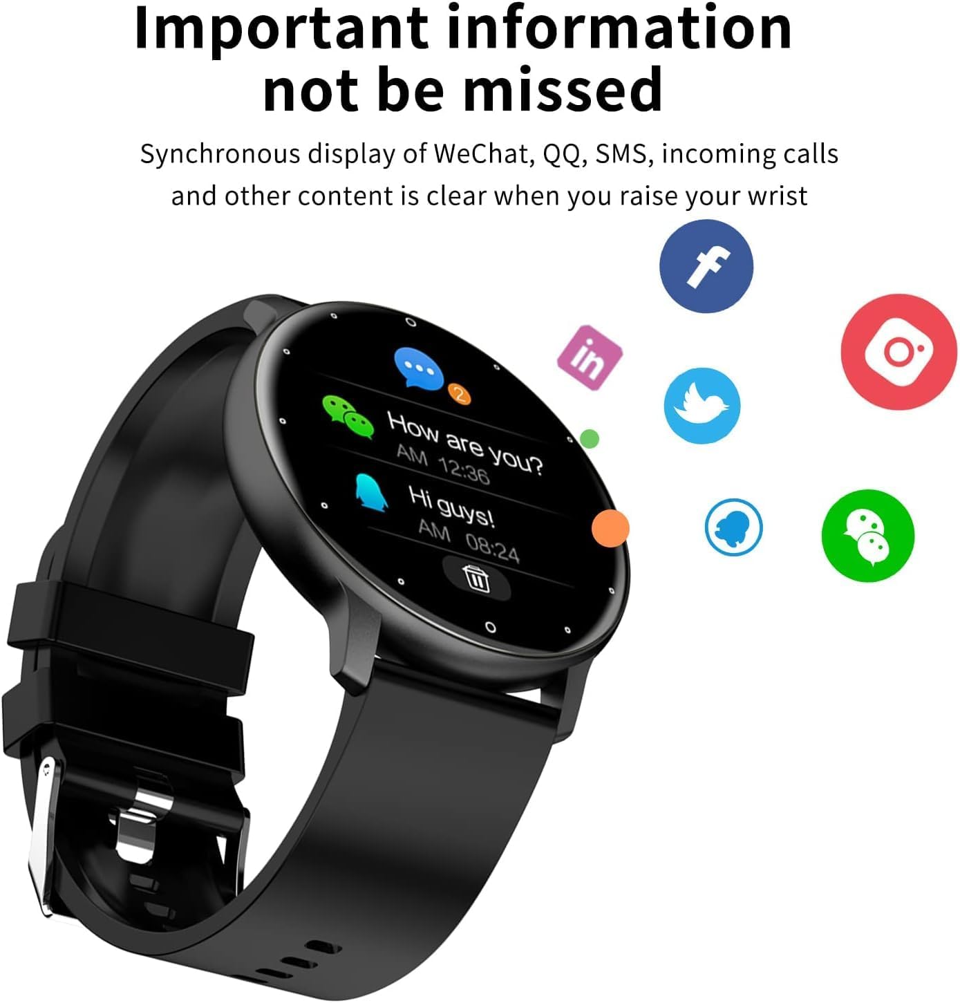TOXIYA Smart Watch for Men Magnetic Stainless Steel Band