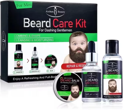 Aichun Beauty Beard Care Products And Derma Roller With Argan Oil