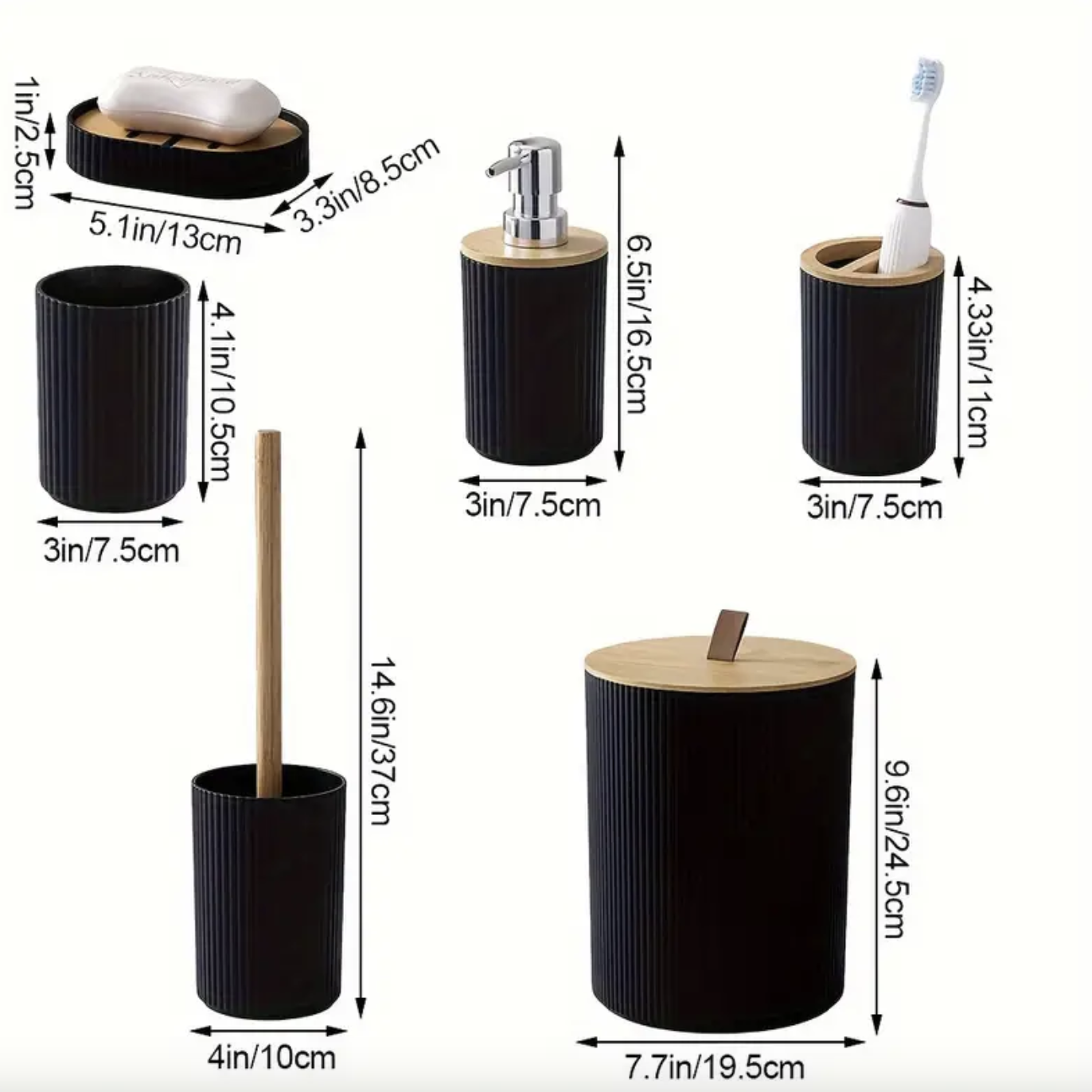 BathEssentials 6-Piece Elegant Bathroom Accessory Set