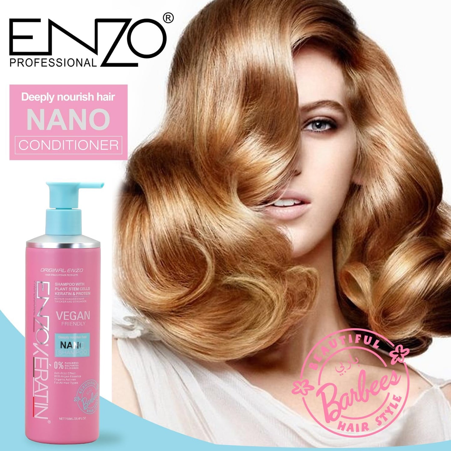 ENZO 750ml Deeply Nourish Hair Anti-frizz hair Shampoo