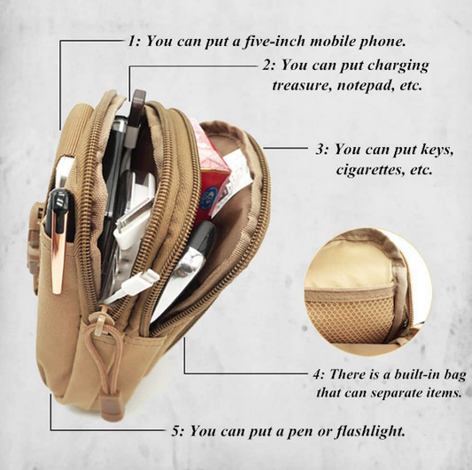 Outdoor Tactical Utility Bag Military Hip Waist Belt Compact Bag MOLLE Pouch