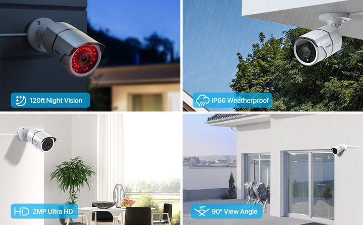 JORTAN 4 Channel AHD 1080P CCTV Camera Surveillance Kit
