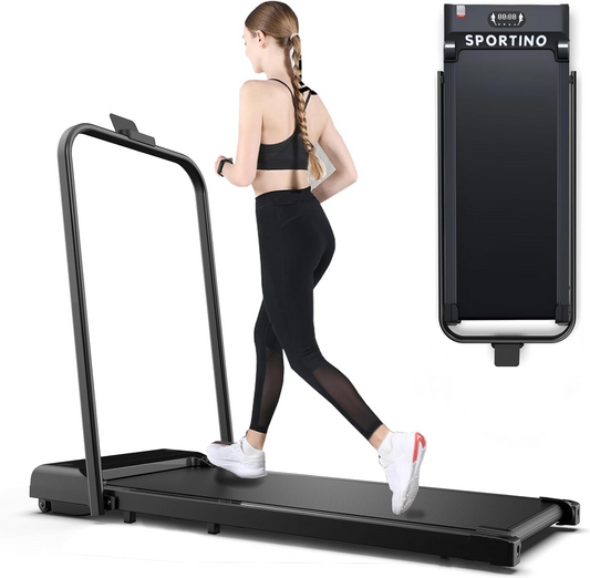 SPORTINO Walking jogging machine, mobile phone application/remote control dual mode, powerful and silent, Smart display exercise time, steps, speed, real-time grasp of exercise status