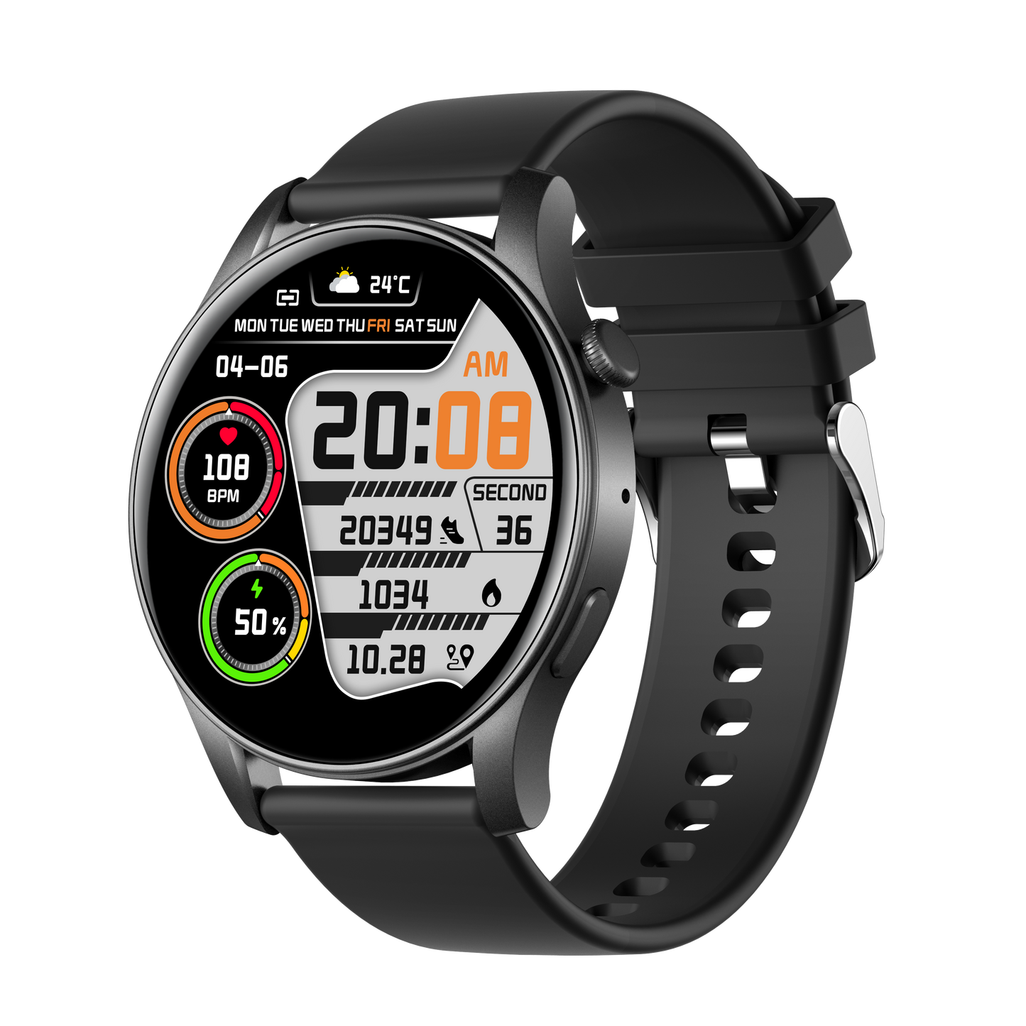 TOXIYA Smart Watch Android/iPhone Fitness AI Assistant Sport Tracker 100+ Sport Modes Fitness Tracker