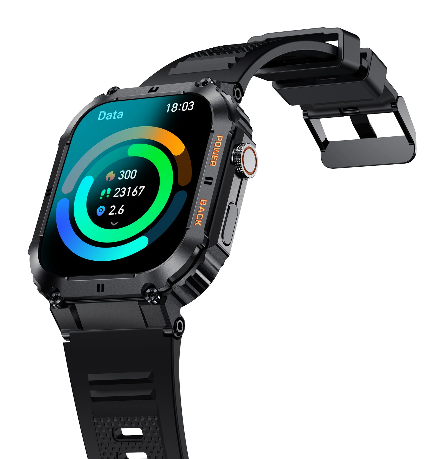 TOXIYA Rugged Military Smartwatch Android/iPhone Fitness Tracker