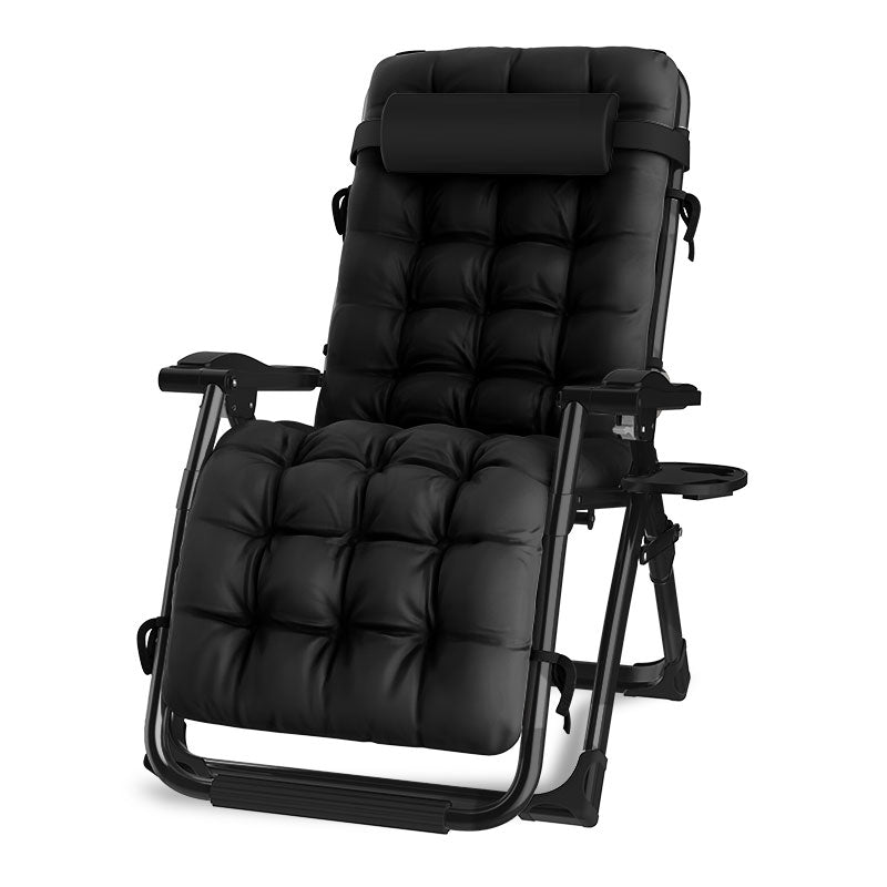 TOXIYA Foldable Deck Chair Recliner Lounger Chair With Detachable Cushion
