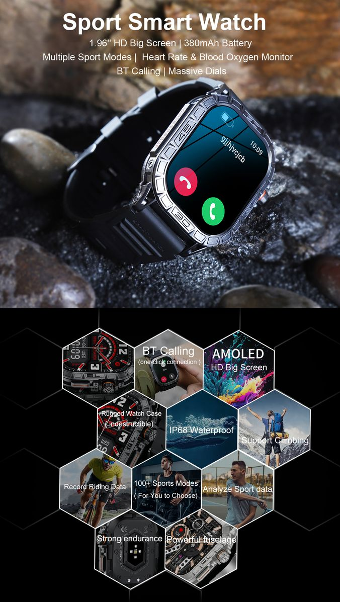 TOXIYA Smart watch for Android iPhone Multiple Sports Modes