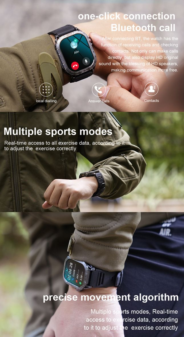 TOXIYA Smart watch for Android iPhone Multiple Sports Modes