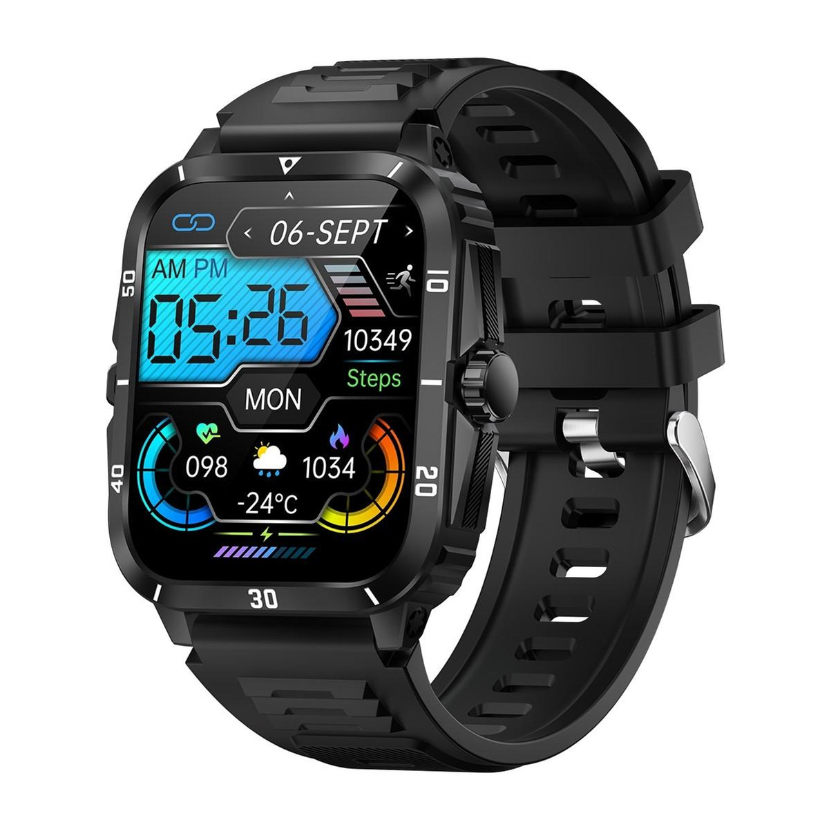 TOXIYA Waterproof Smart Watch With A Crystal-Clear HD Square Screen