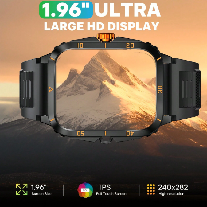 TOXIYA Waterproof Smart Watch With A Crystal-Clear HD Square Screen