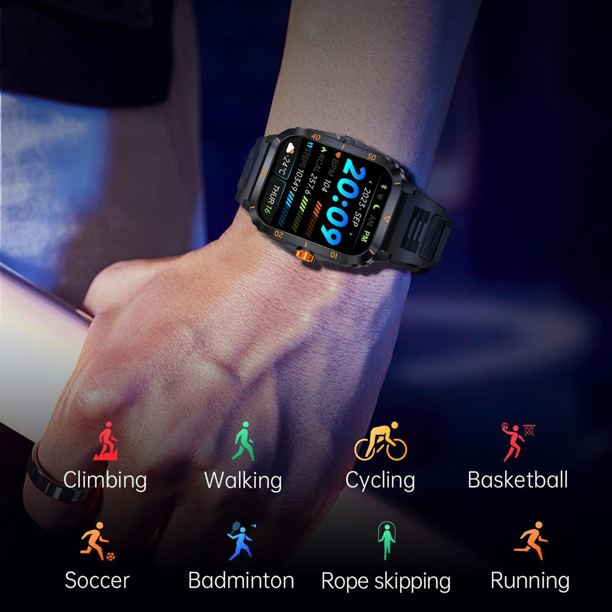 TOXIYA Waterproof Smart Watch With A Crystal-Clear HD Square Screen