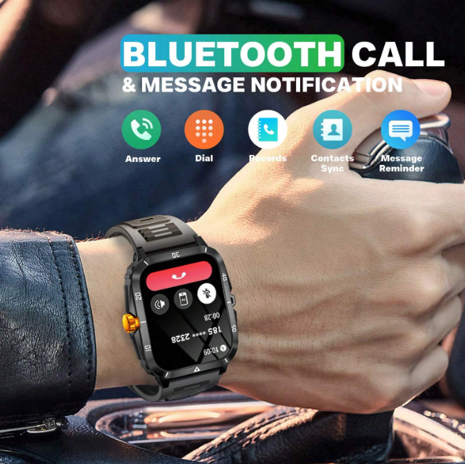 TOXIYA Waterproof Smart Watch With A Crystal-Clear HD Square Screen