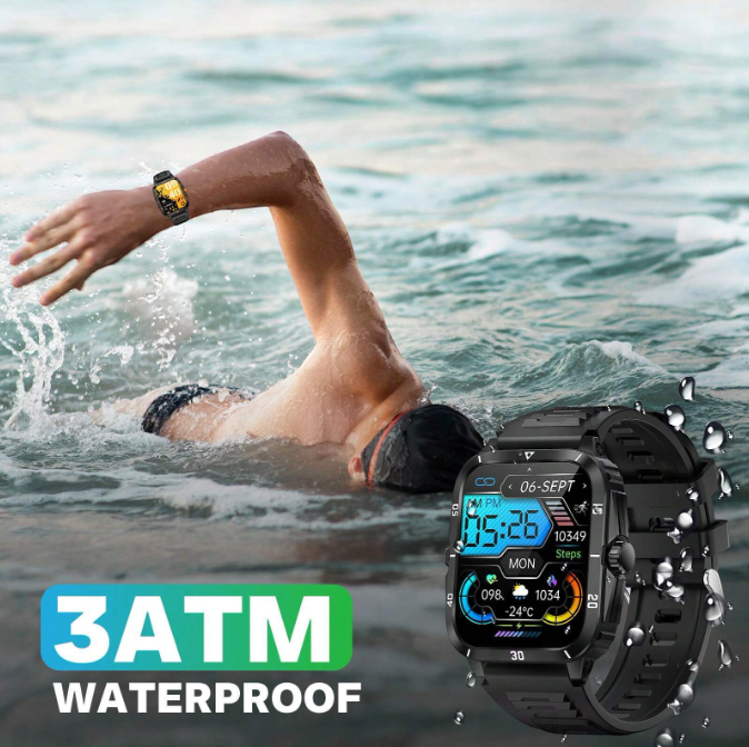 TOXIYA Waterproof Smart Watch With A Crystal-Clear HD Square Screen
