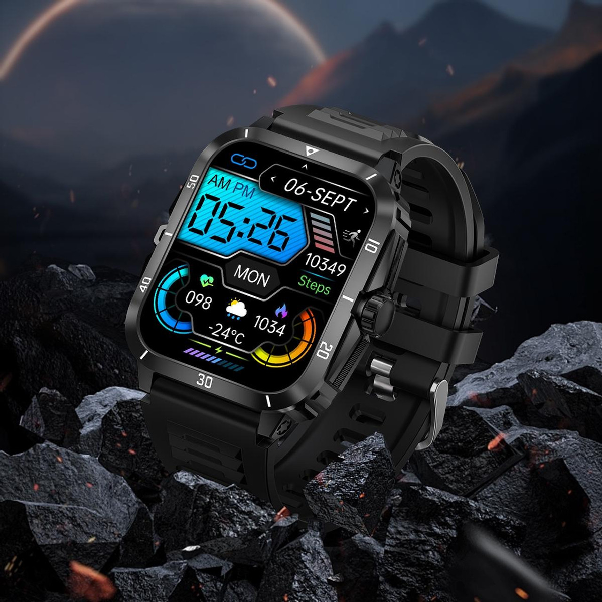 TOXIYA Waterproof Smart Watch With A Crystal-Clear HD Square Screen