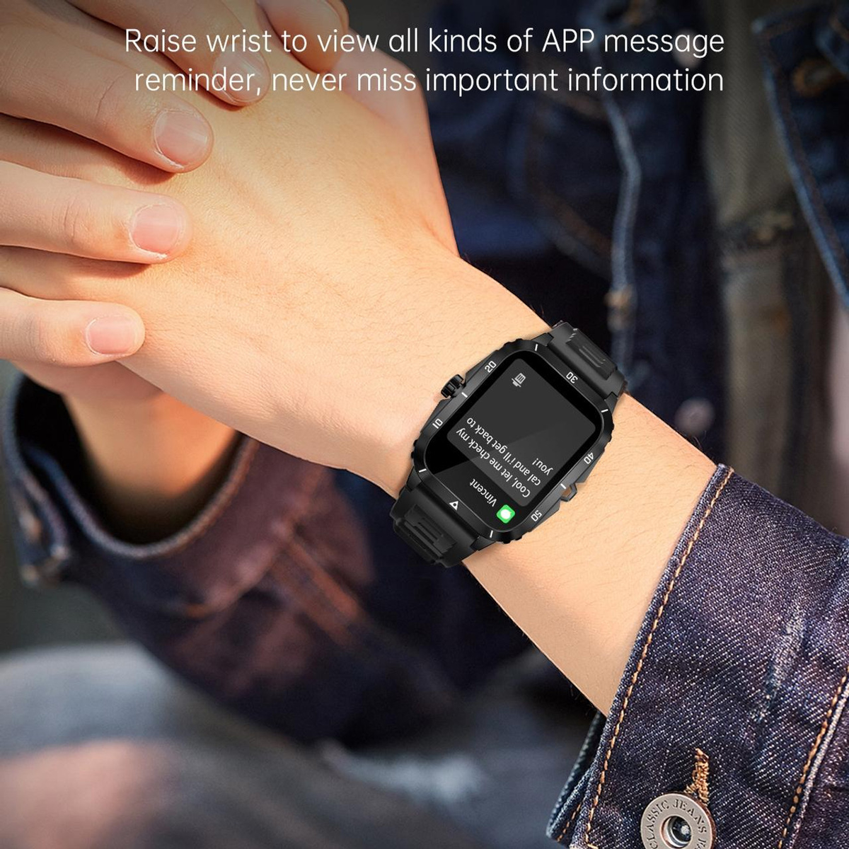 TOXIYA Waterproof Smart Watch With A Crystal-Clear HD Square Screen