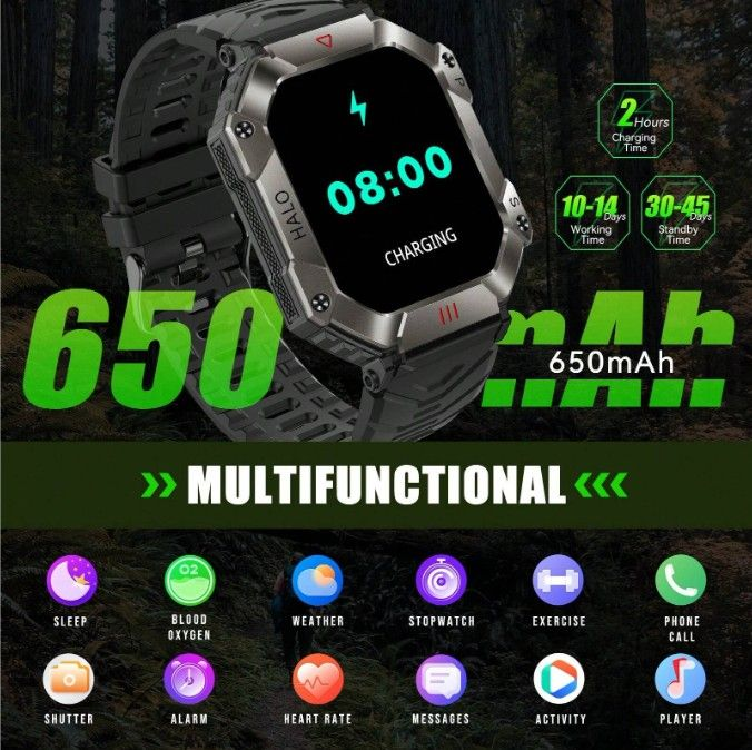TOXIYA Waterproof Luxury Smart Watch With 107 Sports Modes