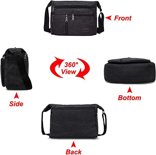 High Capacity Retro Canvas Shoulder Bag Crossbody Handbag for Men - 31cm - Various colors available