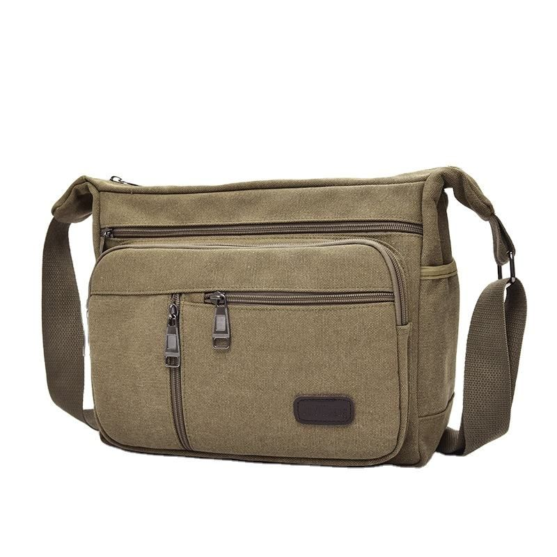 High Capacity Retro Canvas Shoulder Bag Crossbody Handbag for Men - 31cm - Various colors available