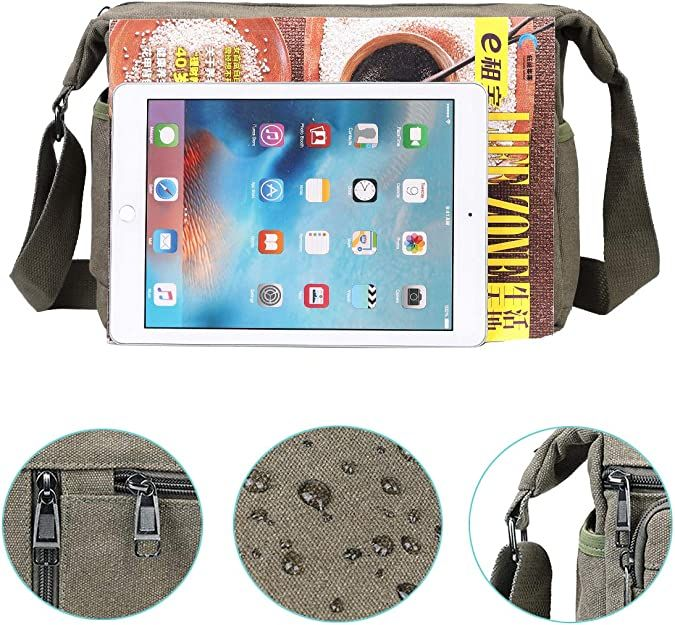 High Capacity Retro Canvas Shoulder Bag Crossbody Handbag for Men - 31cm - Various colors available