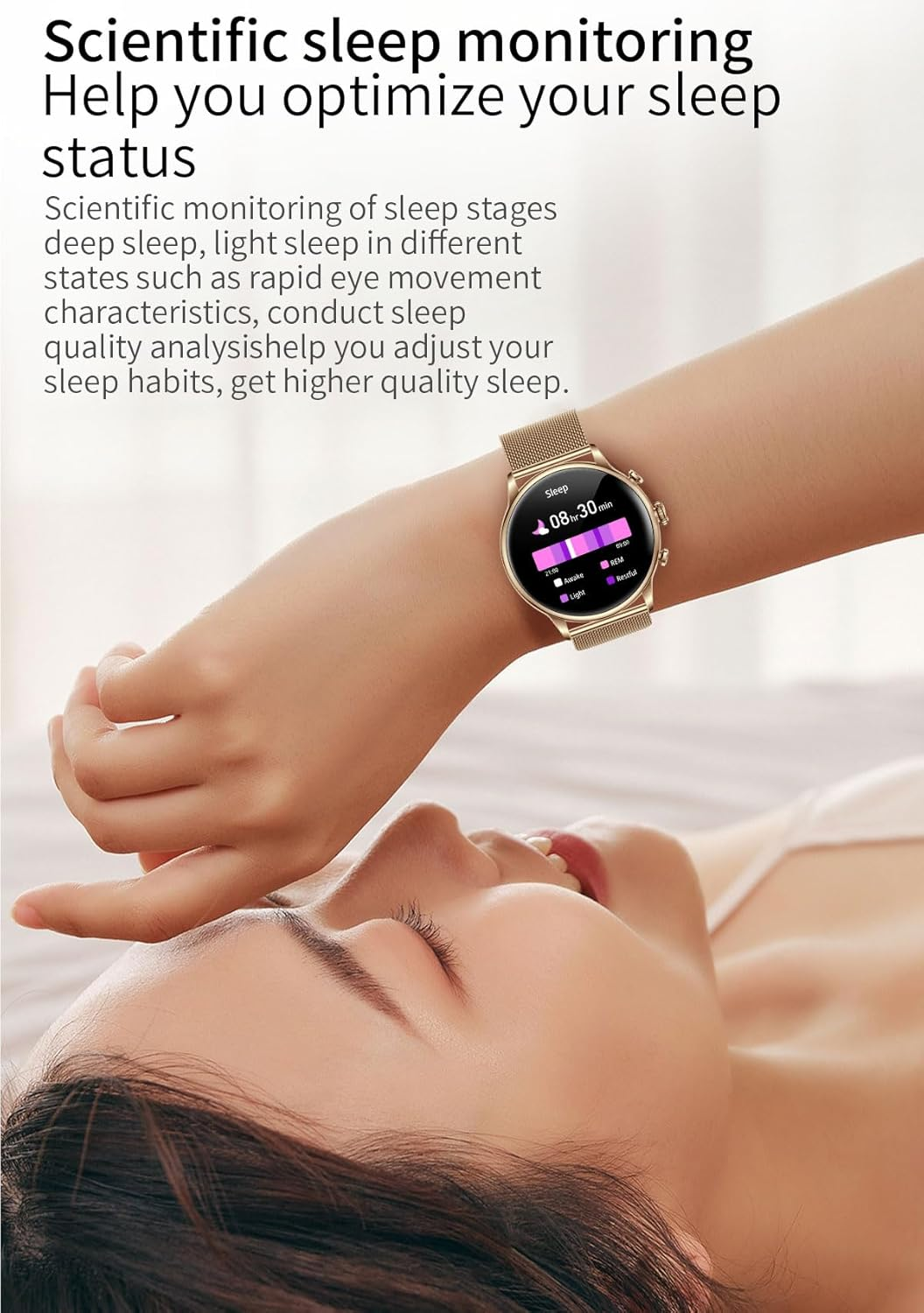 TOXIYA - Bluetooth Smart Watch AMOLED 1.43" Touch Scree - Interchangeable strap (leather/iron)