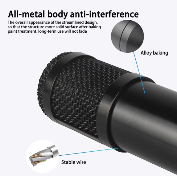 Podcast Equipment Bundle, BM-800 Mic Kit with V8 Live Sound Card