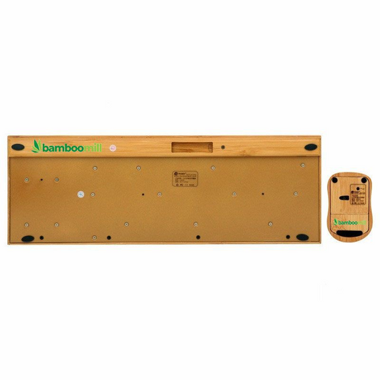 Bamboomill Handcrafted Bamboo Wireless Keyboard & Mouse Set
