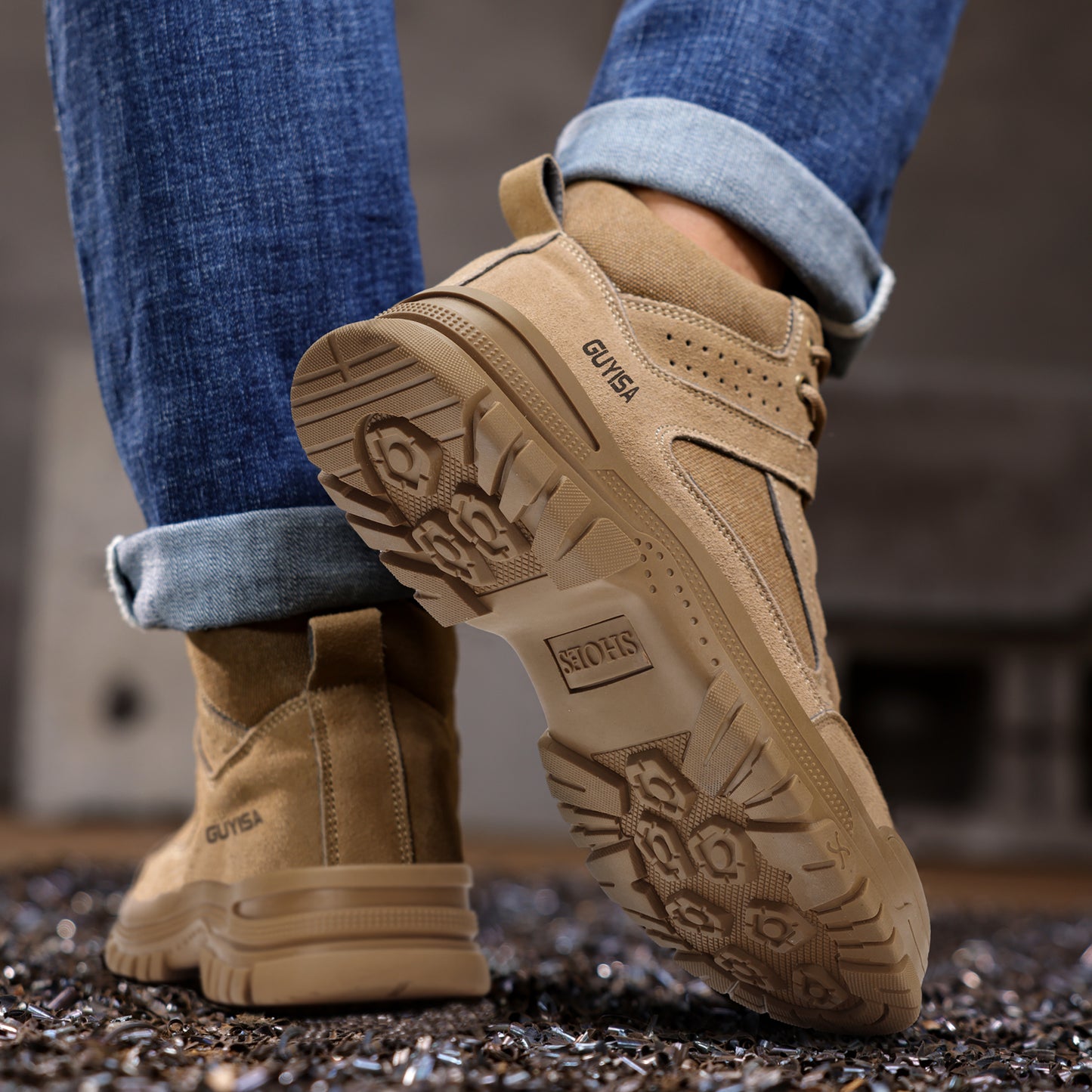 GUYISA Safety Shoes boots Anti-Slip, Anti-Puncture, Durable and Stylish